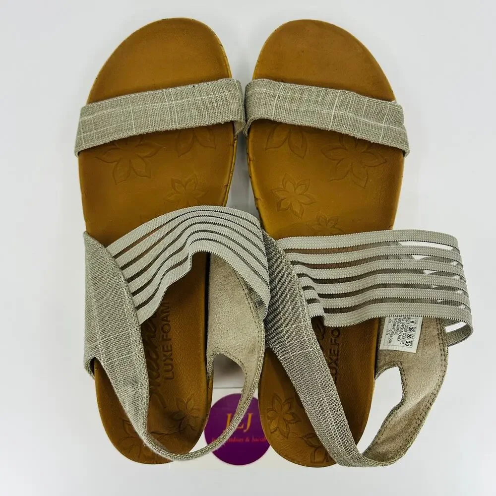 Skechers Women's Beverlee - Smitten Kitten Luxe Foam Wedge Sandals 38527 Size 9